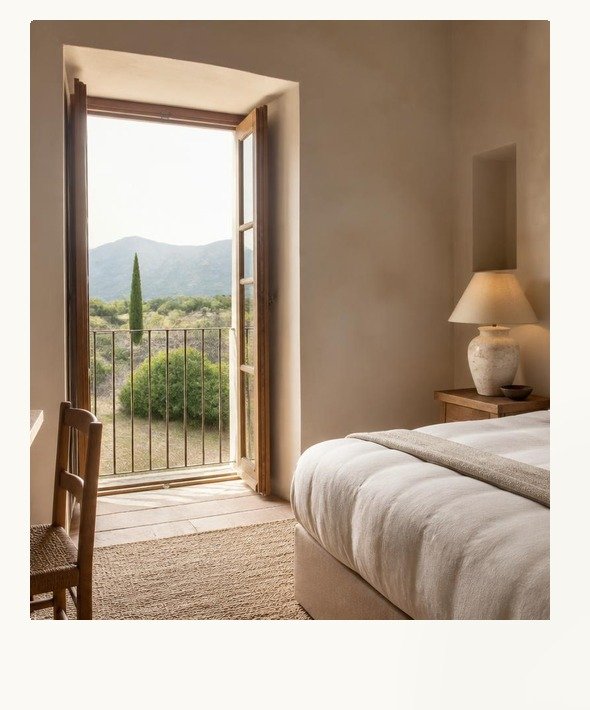 Dormitorio luminoso de un alojamiento rural