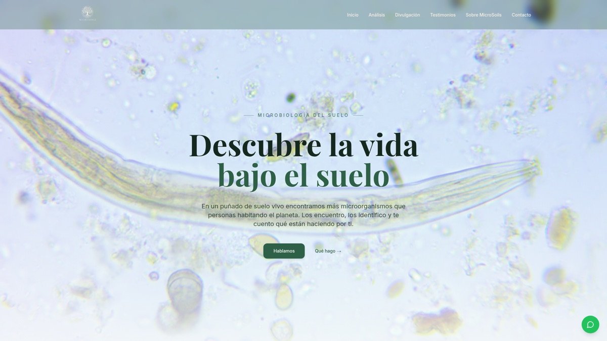 Captura de la web microsoils.com