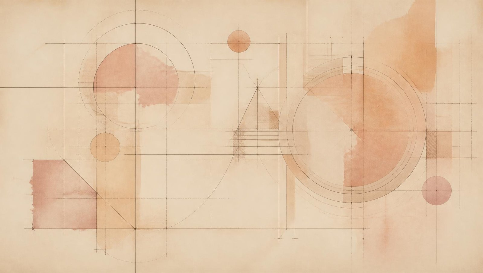Plano visual de una arquitectura web, entre retícula técnica y textura artesanal
